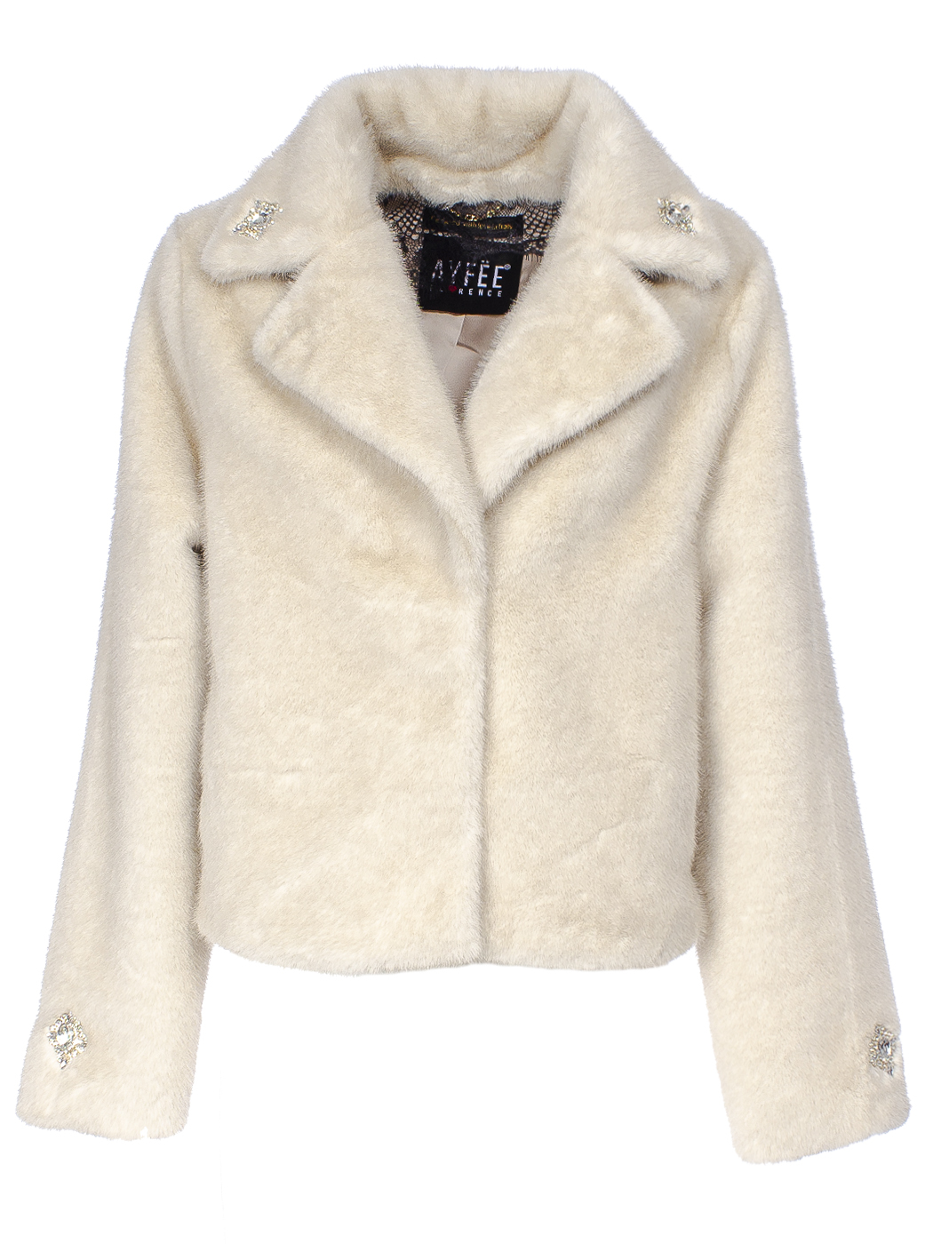 GIACCA FAUX FUR FAKE MINK DETTAGLIO GIOIELLO,4 TG,100%PL,MADE IN PRC   